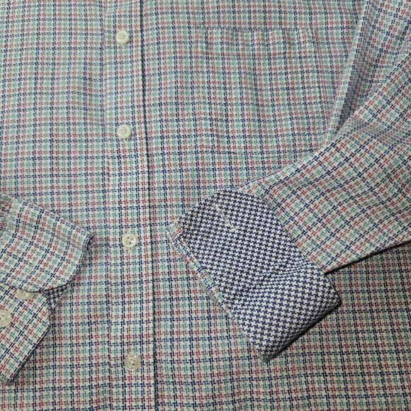 Johnston & Murphy Shirt Mens SZ XXL Flip Sleeve Preppy Coastal Academia‎ Office - Picture 9 of 9